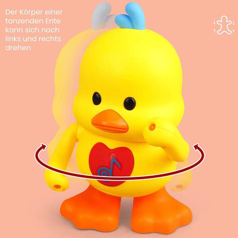 woobles Dancing Duck, Toddler Learning and Crawling Baby Toy with LED Lights - Image 1