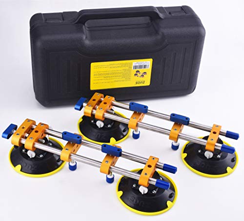 ZUOS A Pairs of Seamless seam Setter with 6" Suction Cups for Seam Joining & Leveling/Professional Countertop, granite， Stone, Marble Slab Installation. (double pole 2 PCS) - Image 1