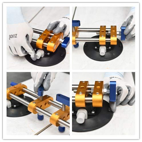 ZUOS A Pairs of Seamless seam Setter with 6" Suction Cups for Seam Joining & Leveling/Professional Countertop, granite， Stone, Marble Slab Installation. (double pole 2 PCS) - Image 4