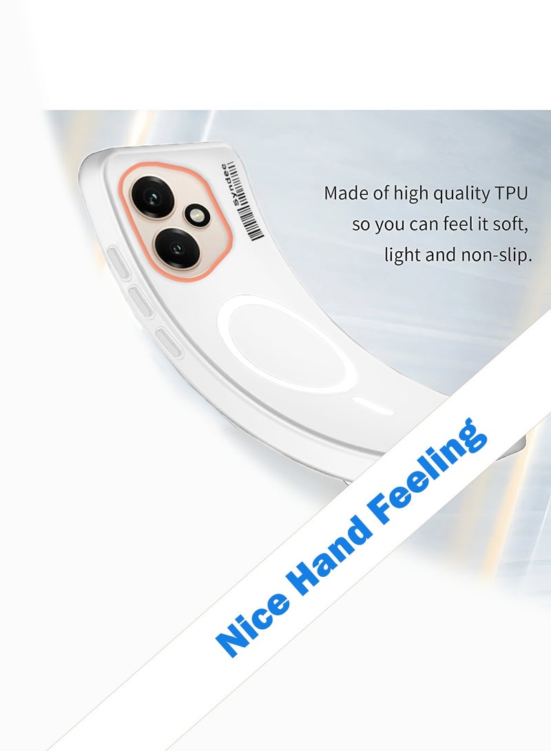 سيندي غطاء حماية لهاتف Honor 400 5G 2025 من سلسلة Syndee، شفاف جزئيًا، متوافق مع MagSafe، مزود بشحن مغناطيسي، مع حواف مرتفعة للكاميرا، تصميم أنيق - أبيض (MCMPMN) - Image 3
