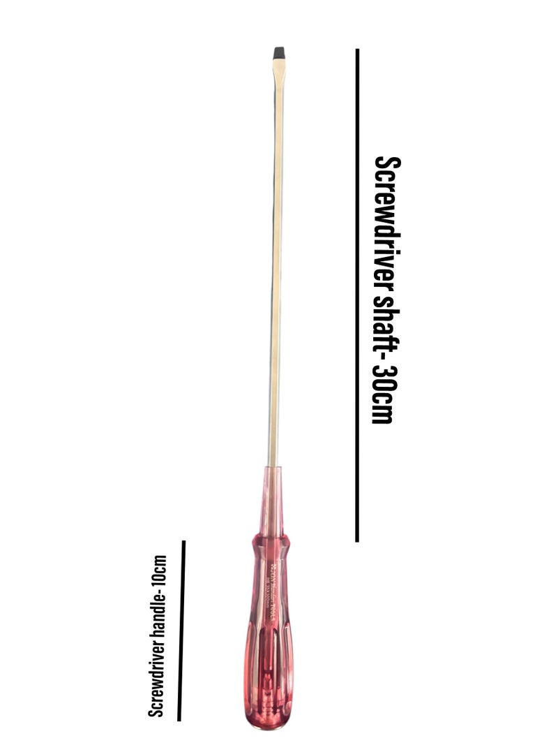 Jon Bhandari Tools 300mm Hammering Screwdriver with Striking Head – Heavy Duty Flat Head Screwdriver with Chrome Vanadium Steel Shaft & Shockproof Handle for Home, Electrical, DIY & Professional Use - Image 4