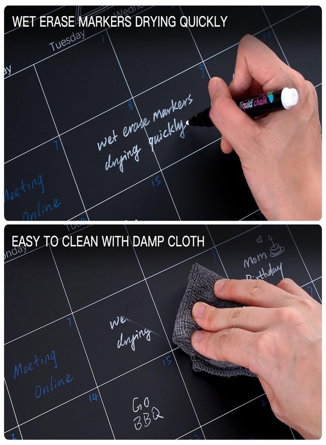 ARCOBIS Chalkboard Calendar with Cork Board, 24x18 Inch Wood Frame Bulletin Board for Wall, Magnetic Chalk Calendar Board with Chalk Markers, Push-Pins and Magnets,Grey - Image 5