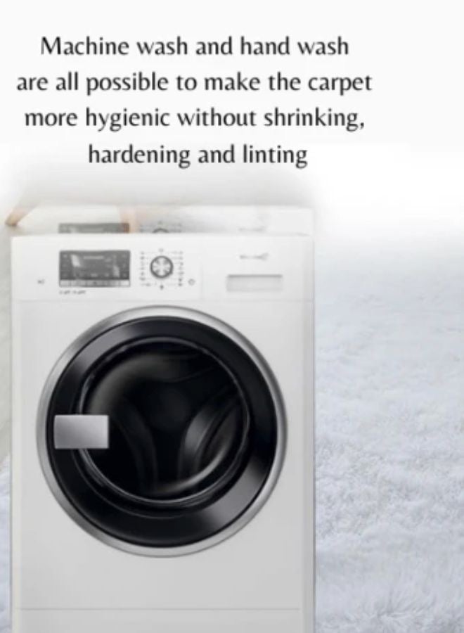 لونا هوم سجادة أرضية من الفرو الناعم، بوليستر، مستطيلة، 60×120 سم، لون أزرق رمادي - Image 5