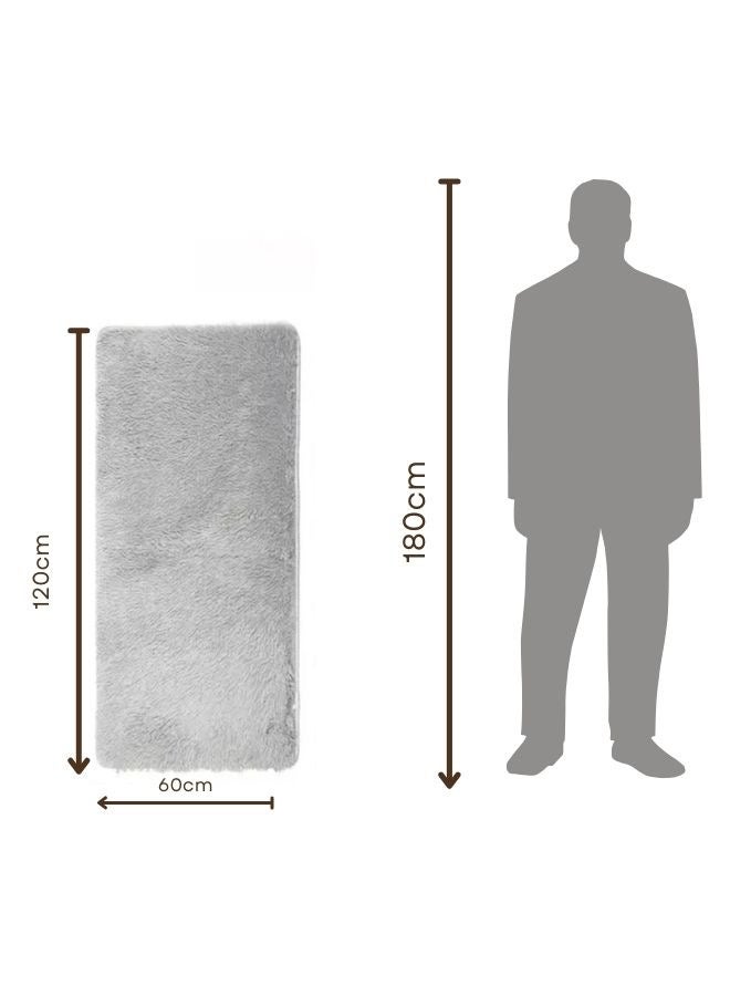 لونا هوم سجادة أرضية من الفرو الناعم، بوليستر، مستطيلة، 60×120 سم، لون أزرق رمادي - Image 2