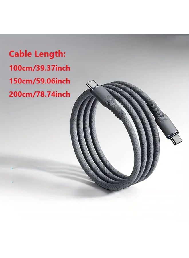 USB C Fast Charging Cable 100W 100cm Nylon Braided With Gold Connector - Image 2