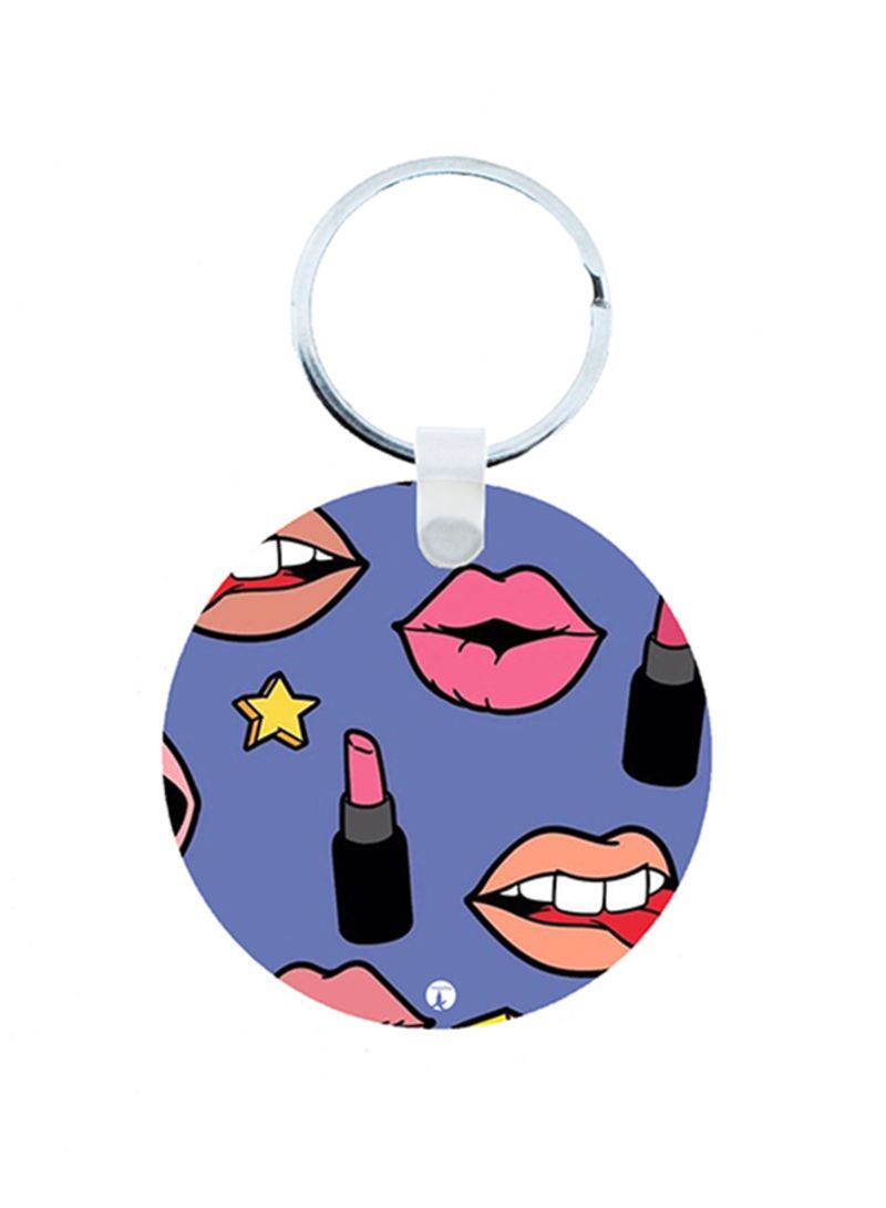 RKN The Lips Wooden Keychain