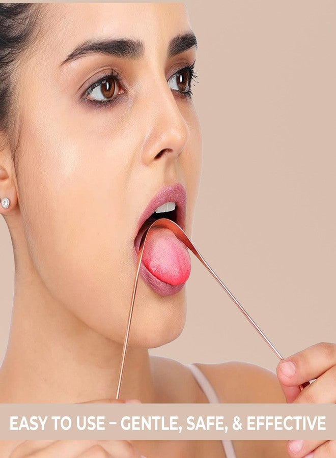 GUBB Copper Tongue Cleaner for Kids & Adults (Pack of 2) - Ayurvedic Tongue Scraper for Fresh Breath,Oral Hygiene |Travel-Friendly,Heavy-Duty,Bacteria Removal,Eco-Friendly,Antibacterial Tongue Cleaner,100% Copper,Reusable,Travel-Friendly Copper Tongue Scraper (Round) | Easy & Safe to Use - Image 4