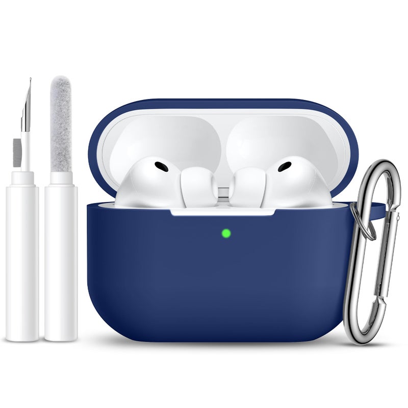 Getino for AirPods Pro 3 Case 2025, Shockproof Silicone Cover for Apple AirPods Pro 3 â€“ with Cleaner Kit & Keychain, Durable Protective Case for Women Men (Gym, Outdoor, Daily Use)â€“ Navy Blue - Image 1