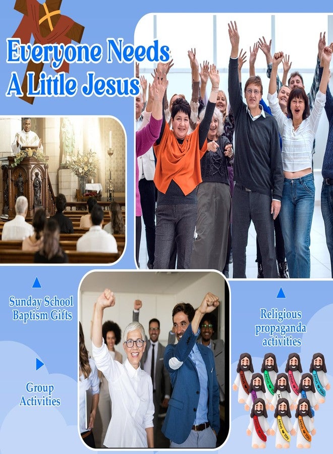 Bememo 80 Pcs Mini Jesus Figures Little Jesus Love You Action Figures Rubber Toys to Hide and Seek for Religious Party Favors Easter Egg Stuffers Sunday School Baptism - Image 4