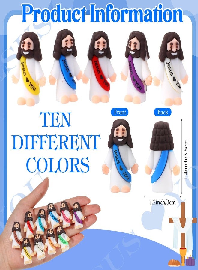 Bememo 80 Pcs Mini Jesus Figures Little Jesus Love You Action Figures Rubber Toys to Hide and Seek for Religious Party Favors Easter Egg Stuffers Sunday School Baptism - Image 2