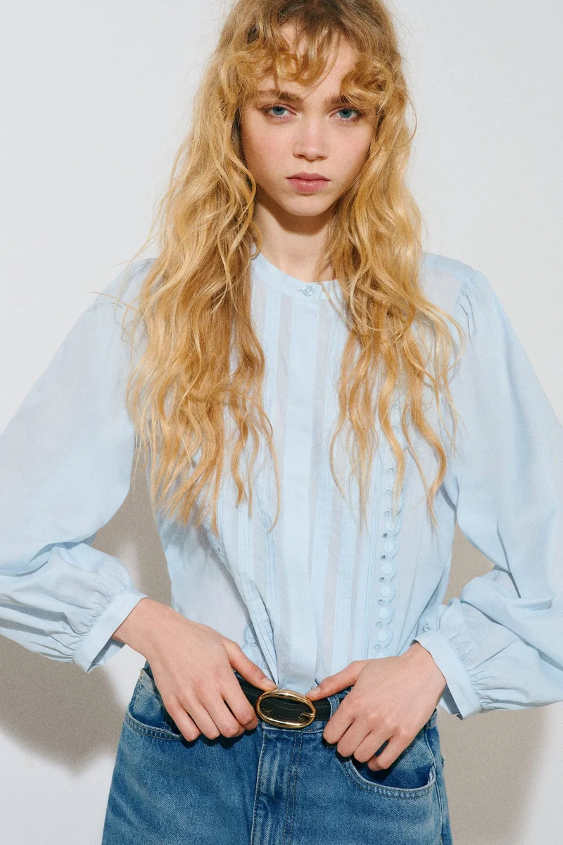 H&M Pintucked cotton blouse