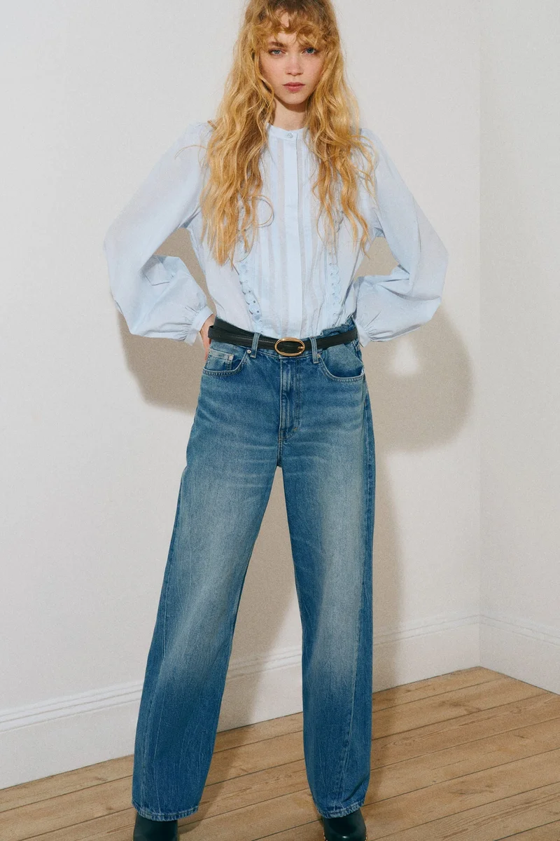 H&M Pintucked cotton blouse