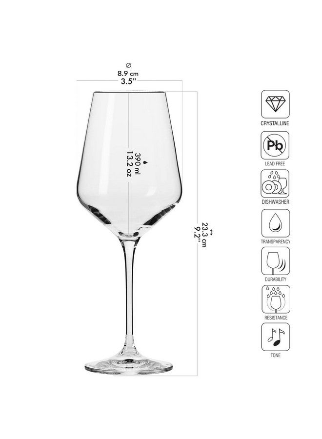 Krosno Krosno Large White Wine Glasses Set of 6, 13.2 oz, Avant-Garde Collection, Crystal Glass,Long Stem Wine Glasses for Wines and Cocktails, Glass Set for All Occasions, Dishwasher Safe, Made in Europe  - Image 2