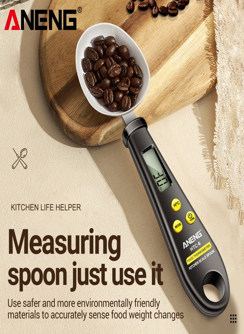 ANENG HTC-6 Multifunctional Digital Display 2-in-1 Electronic Scale Measuring Spoon Weighing Gram Meter Measuring Spoon Scale Kitchen Thermometer - Image 4