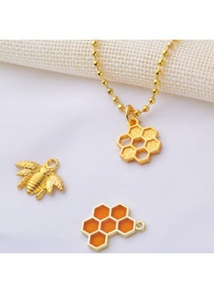 BronaGrand BronaGrand 50pcs Honeycomb Bee Charms Enamel Rhinestone Alloy Honeybee Charms Pendants for DIY Necklace Earrings Bracelet Jewelry Making Accessories  - Image 5