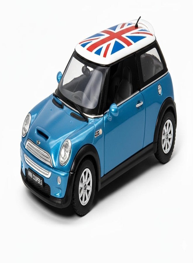 Mayatra's Die-Cast Yellow Mini Cooper 1:28 Collector's Edition, Pull Back Action Toy for Ages 3+ (Blue) - Image 1