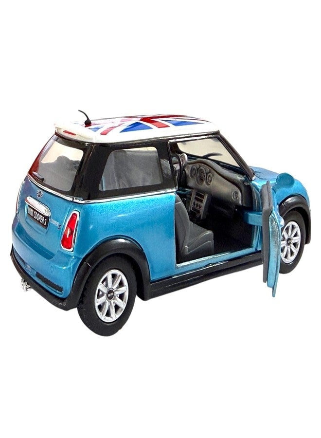 Mayatra's Die-Cast Yellow Mini Cooper 1:28 Collector's Edition, Pull Back Action Toy for Ages 3+ (Blue) - Image 4