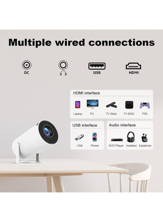 Portable 1080P HD Projector with Android 11, 5G WiFi, 130" Max Display, 4K Input Support – Built-in Speaker, Screen Mirroring, Bluetooth – For Home Theater & Outdoor Movies - Image 2