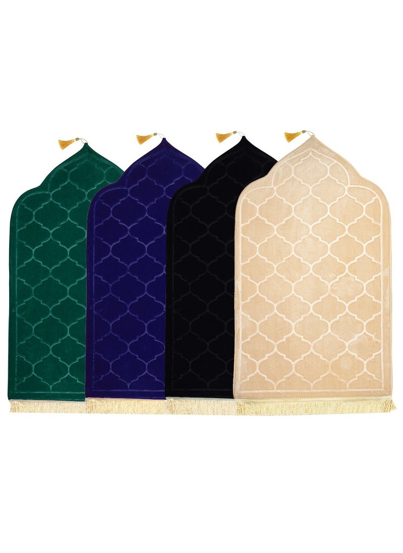 Fabienne Pack of 4 Prayer Mats 70x110cm Anti-Slip Velvet Top Islamic Prayer Rug New Dome Design Thick Padded Sajadah Prayer Mat for Kids Men Women Eid Gift Ramadan Prayer Mat Multicolor  - Image 1