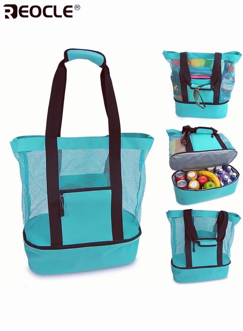 REOCLE Portable Dry and Wet Separation Handbag Double-Layer Thermal Insulated Tote Bag Smooth Zipper Strudy Material ldeal for Picnics or Outdoor Activities - Image 1