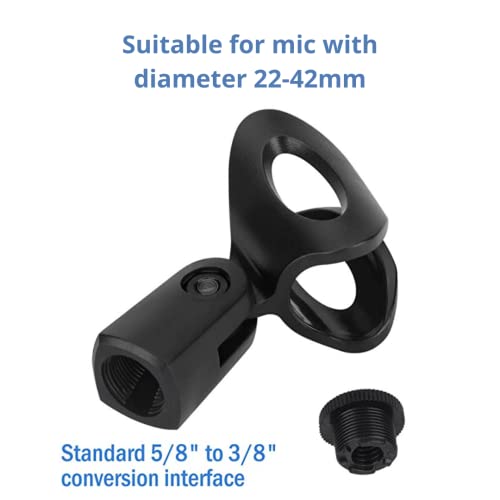 ZHIZUKA [ Microphone Stand ] Desktop Table Top Tripod Stand for all Microphone. Heavy Base Adjustable Portable Mini Mic Holder Clip for Studio Sound Recording, Singing, Meeting, Lecture & Podcasts - Image 3
