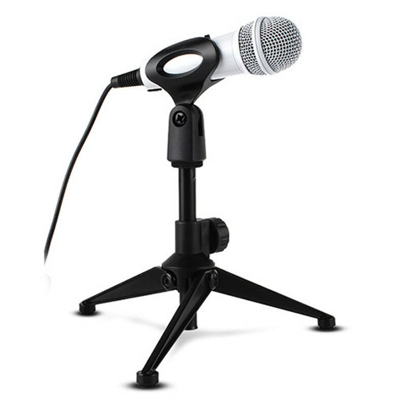 ZHIZUKA [ Microphone Stand ] Desktop Table Top Tripod Stand for all Microphone. Heavy Base Adjustable Portable Mini Mic Holder Clip for Studio Sound Recording, Singing, Meeting, Lecture & Podcasts - Image 1