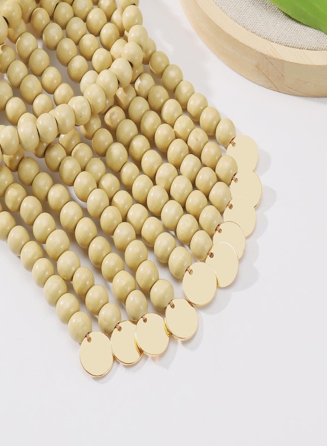 Coiris قلادة خشبية من كويريس للنساء بتصميم بوهيمي أفريقي طويلة متعددة الخيوط سميكة بطبقات مصنوعة يدويًا (N0123-بيج) - Image 3