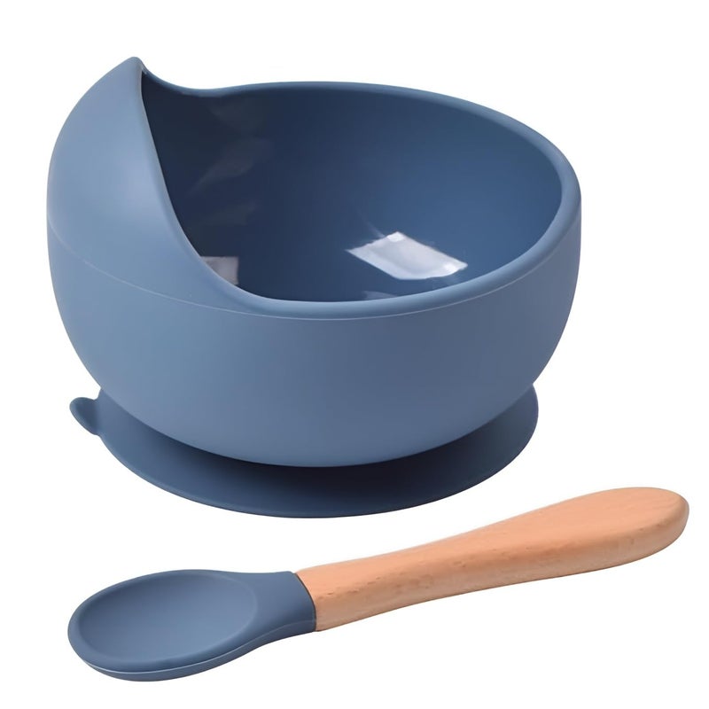 NOWFLY Silicone Baby Feeding Set - BPA-Free Bowl & Spoon - Suction Base - Microwave Safe - Non-Slip - Image 1