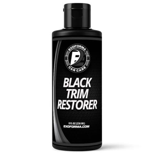 ExoForma Black Trim Restorer Lasts 6 Months Dye Infused Waterproof Plastic Restorer for Cars Perfect for Faded Bumpers Trim Vinyl on Jeeps Truck Beds Avalanches ATVs 8oz - Image 1