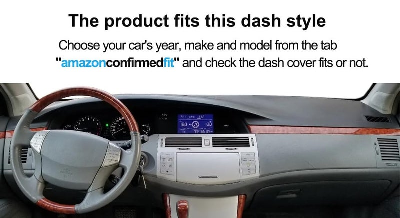 Fcovergurus Dash Cover Mat Custom Fit for Toyota Avalon 2005 2006 2007 2008 2009 2010 with Cutout for Speaker, Dashboard Cover Pad Carpet Protector F101 (Dark Gray) - Image 3