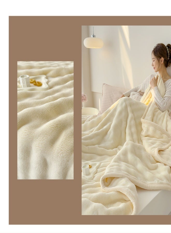 SUCITY 200*150cm Plush Fuzzy Fleece Throw Blanket Extra Large, Super Soft, Fluffy and Warm Blankets for Couch Bed for All Seasons Throw Blanket for Couch Bed(White) - Image 5