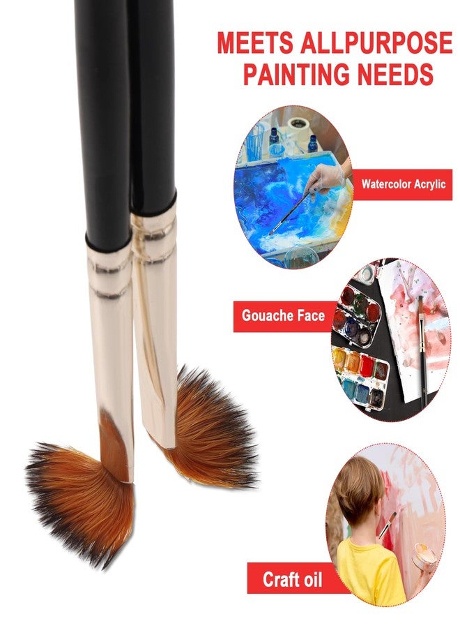 Prasacco 12 Pcs Filbert Paint Brushes Soft Artist Brushes Flat Nylon Bristles Painting Brushes with Wood Handle Paint Brush Set for Acrylic Oil Watercolor Gouache Painting - Image 4