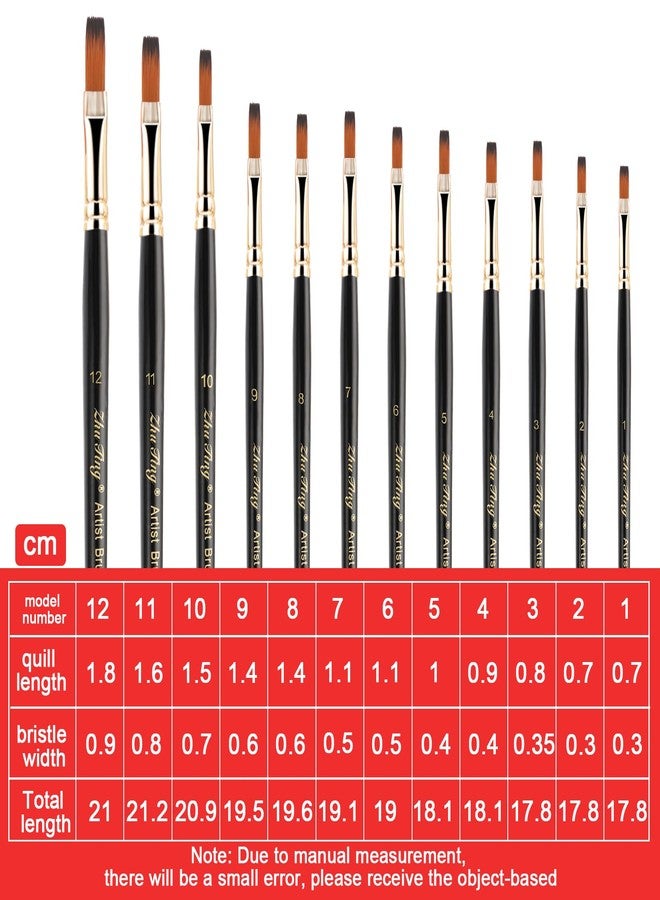 Prasacco 12 Pcs Filbert Paint Brushes Soft Artist Brushes Flat Nylon Bristles Painting Brushes with Wood Handle Paint Brush Set for Acrylic Oil Watercolor Gouache Painting - Image 2
