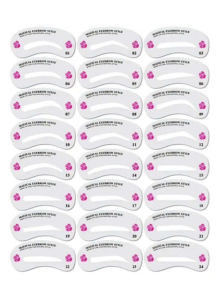 ORiTi 24 Pcs Eyebrow Beauty Templates Set DIY Styling Toola for Perfectly Shaped Eyebrows - Image 1
