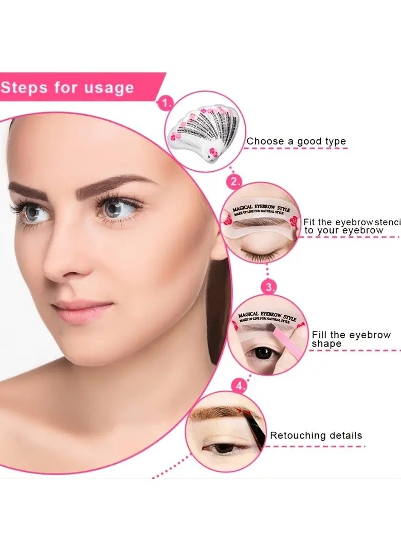 ORiTi 24 Pcs Eyebrow Beauty Templates Set DIY Styling Toola for Perfectly Shaped Eyebrows - Image 3