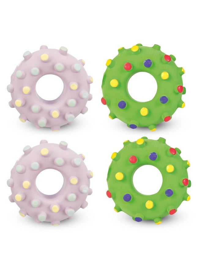 تريكسي لعبة مضغ الكلاب الصغيرة بدون صوت من جونيور ميني رينج | مصنوعة من مادة لاتكس متينة وغير سامة، تشجع على سلوك المضغ الإيجابي وتحافظ على نظافة الأسنان - 8 سم (عبوة من 4 قطع) - Image 1