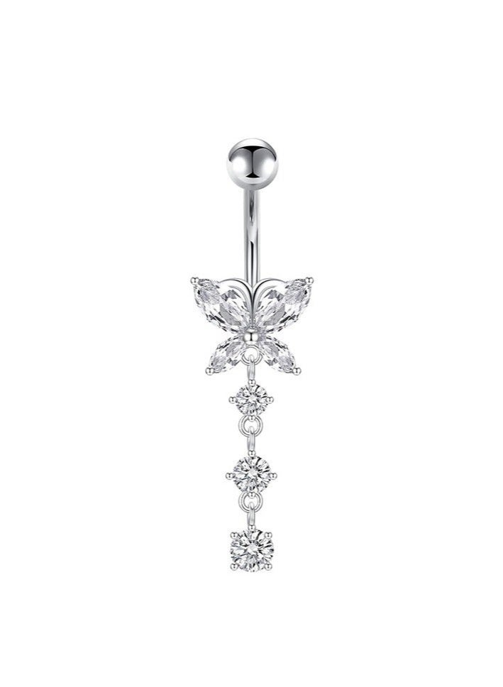 Bukela 4 PCS long silvery Belly Rings Set - Image 5