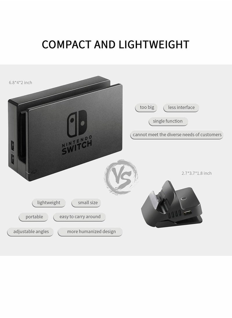 KASTWAVE - Switch Charging Dock Portable Compact Switch Replacement Charging TV Dock for Nintendo Switch/Switch OLED USB C Power Input Port USB 3.0 HDMI Port with Cooling Structure DesignHDMI Video Converter - Image 1