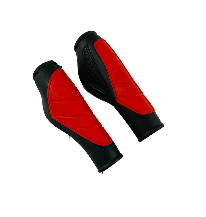 Shrenik Cycle Handle Grip Set 12.5cm Dual Color Non Toxic Soft Rubber Anti-Slip MTB/City Bicycle Bike Multicolor (Red) - Image 4