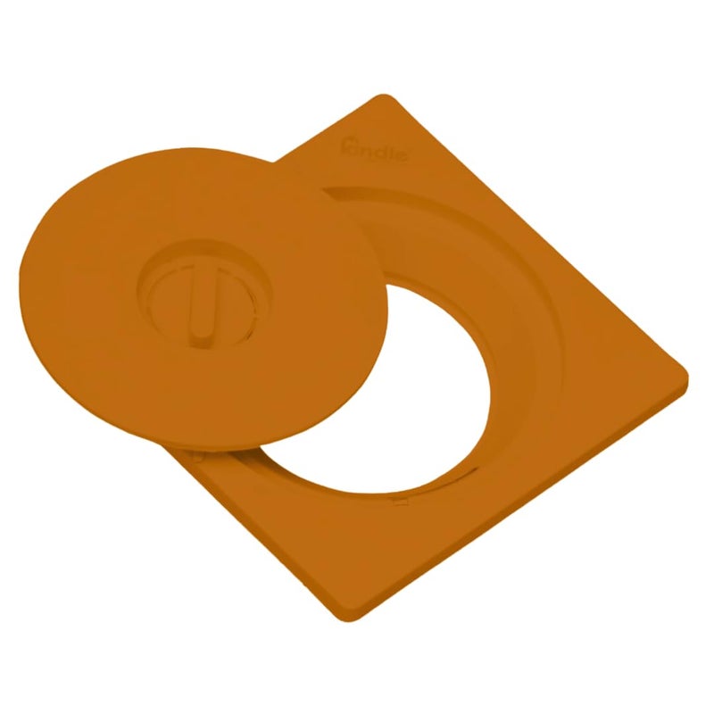 NEW WARE Square Plastic Shower Floor Drain/Strainer with Lid - 6 x 6 Inch, Brown