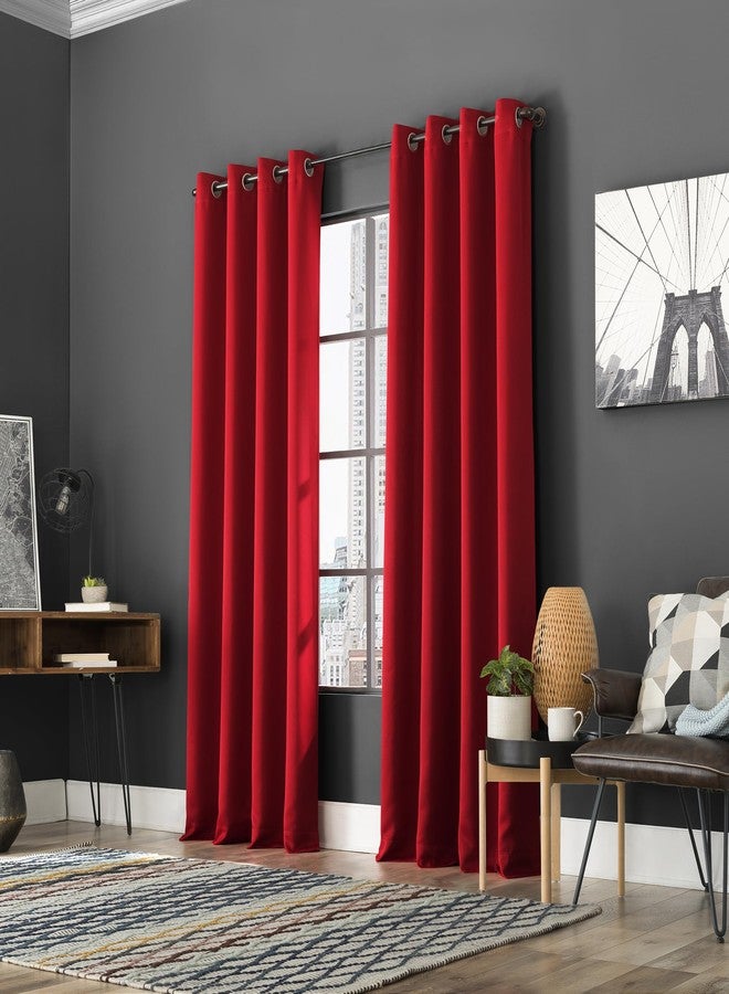 Sun Zero Soho Blackout Energy Efficient Grommet Curtain Panel Pair, 54" x 96", Red, 2-pack - Image 5