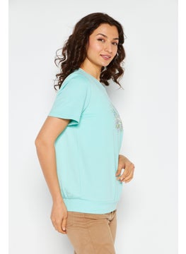 Women Crew Neck Short Sleeve Embroidered Top, Sky Blue - pzsku/Z71EFAEB0854EB56B53E8Z/45/_/1724351252/03a528af-8ad8-4194-bc26-7b75a80dd7c4