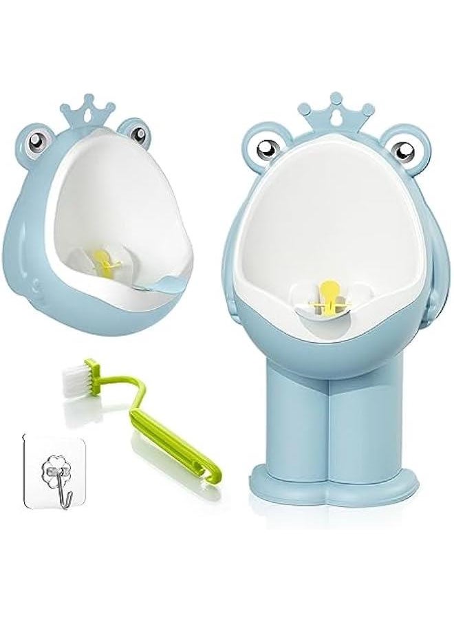 HOOKOR Frog Pee Training,Toddler Urinal for Boys,Standing Potty Training Urinal,Wall-Mounted Toddler Toilet with Funny Aiming Target for Boy (Light Blue)  - Image 1