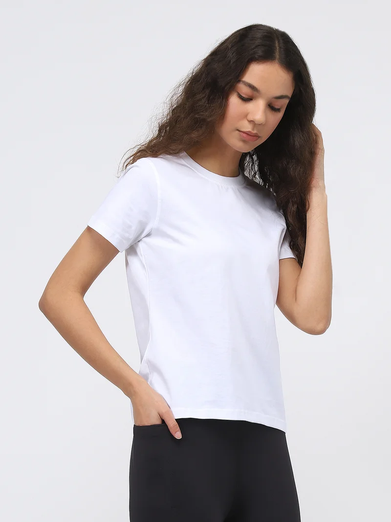 نوبيرو Nobero Women Cotton Solid T-shirt