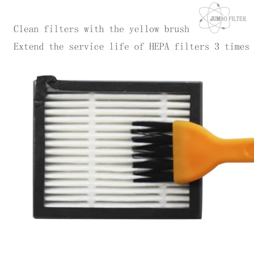 JUMBO FILTER Replacement Parts Compatible with iRobot Roomba I, E & J Series i7 i7+ i2 i3 i3+ i4 i4+ i6 i6+ i8 i8+/Plus j6+ j7, 1 Set of Multi-Surface Rubber Brushes, 6 HEPA Filters, 6 Side Brushes - Image 5