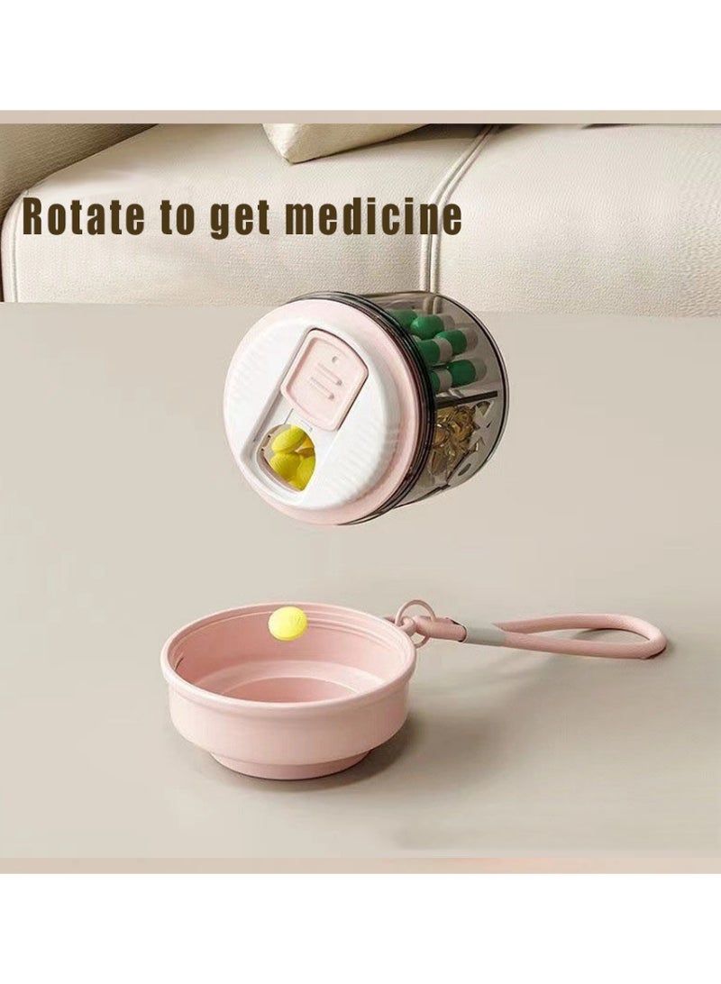 Bincoo 2 PCS Small Portable Pill Bottle Organizer with 4 Compartments, Anti-Mixing Design, Wide Openings, Black Privacy Protection, Travel Personal Pill Container for Pocket Purse, for Vitamins, Medication, Supplements, Fish Oils (Pink) - Image 4