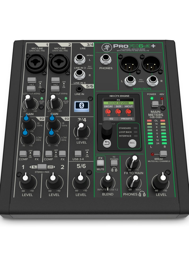 Mackie ProFX6v3+ 6-Channel Analog Mixer with Enhanced FX, USB Recording Modes, and Bluetooth - Image 2