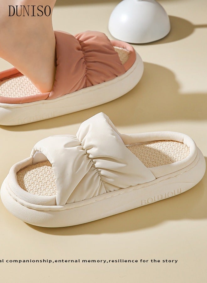 DUNISO Slippers for Women Memory Foam House Bedroom Slippers with Thick Sole Non-Slip Soft Slippers Open Toe Women's Bath Slipper House Sandals for Indoor & Outdoor - Image 3