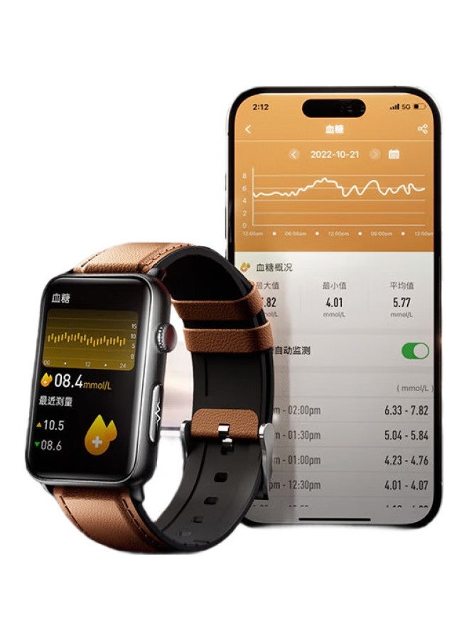 Dido ساعة ذكية R50Promax لمراقبة مستوى السكر في الدم وضغط الدم للرجال والنساء، جهاز قياس مستوى السكر في الدم المنزلي، مسجل ضغط الدم الكهربائي غير الجراحي على المعصم، ساعة ذكية لمراقبة الصحة - Image 3