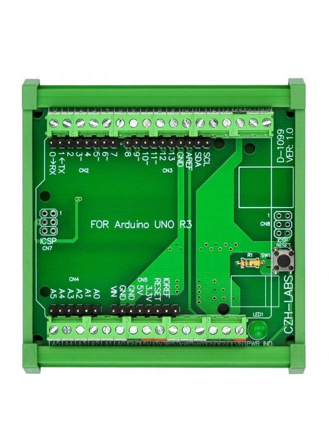 Electronics-Salon DIN Rail Mount Screw Terminal Block Adapter Module, for Arduino UNO R3.